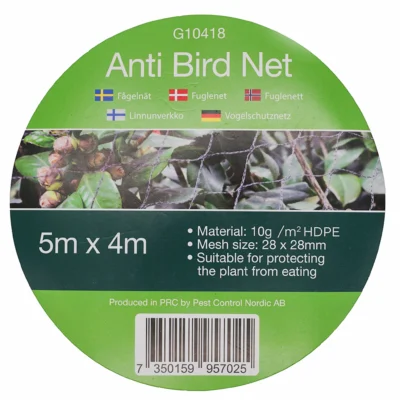 Beerennetz Vogelschutz 4 x 5 m Etikett